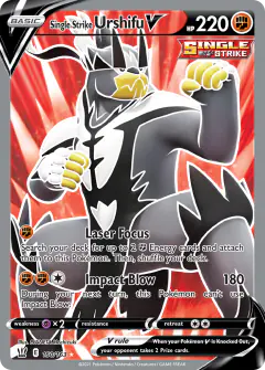 Single Strike Urshifu V Rare Ultra card from Battle Styles