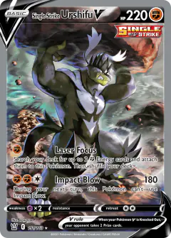 Single Strike Urshifu V Rare Ultra card from Battle Styles