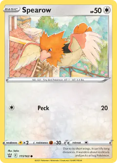 Spearow Common card from Battle Styles