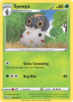 Spewpa Uncommon card from Battle Styles