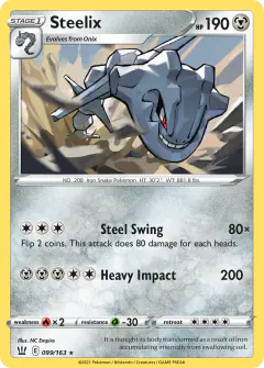 Steelix Rare Holo card from Battle Styles