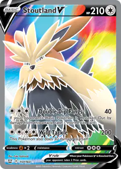 Stoutland V Rare Ultra card from Battle Styles