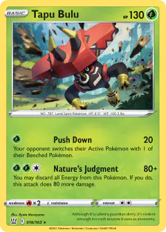 Tapu Bulu Rare Holo card from Battle Styles