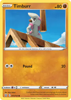 Timburr Common card from Battle Styles