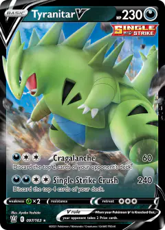 Tyranitar V Rare Holo V card from Battle Styles