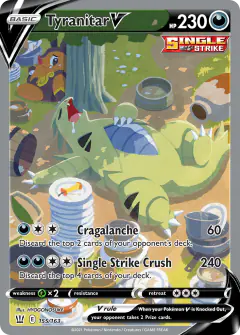 Tyranitar V Rare Ultra card from Battle Styles