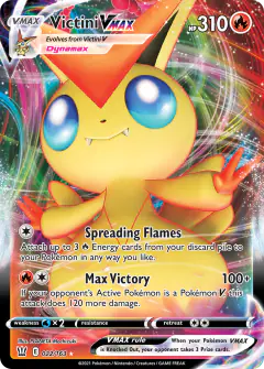 Victini VMAX Rare Holo VMAX card from Battle Styles