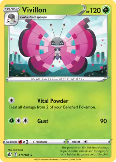 Vivillon Rare card from Battle Styles