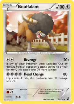 Bouffalant Rare card from Black & White Base