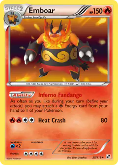 Emboar Rare Holo card from Black & White Base