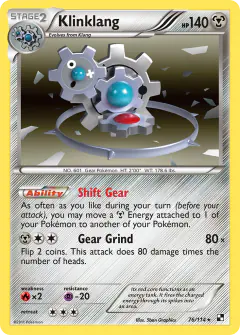 Klinklang Rare Holo card from Black & White Base