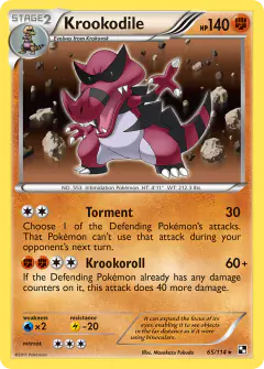 Krookodile Rare Holo card from Black & White Base
