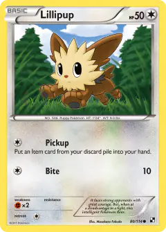 Lillipup Common card from Black & White Base