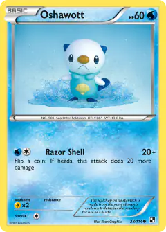 Oshawott Common card from Black & White Base