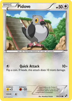 Pidove Common card from Black & White Base