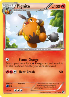 Pignite Uncommon card from Black & White Base