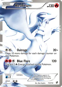 Reshiram Rare Ultra card from Black & White Base