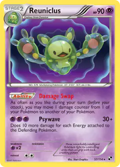 Reuniclus Rare Holo card from Black & White Base
