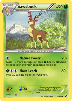 Sawsbuck Rare card from Black & White Base