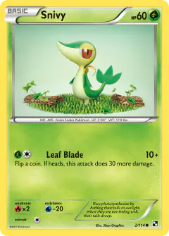 Snivy Common card from Black & White Base