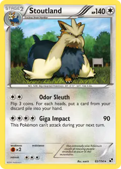Stoutland Rare card from Black & White Base