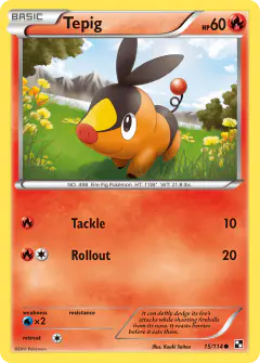 Tepig Common card from Black & White Base