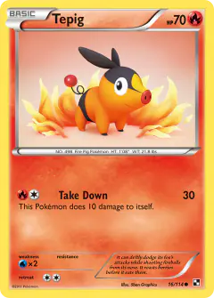 Tepig Common card from Black & White Base