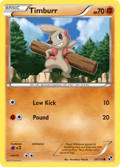 Timburr Common card from Black & White Base