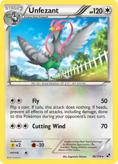 Unfezant Rare card from Black & White Base