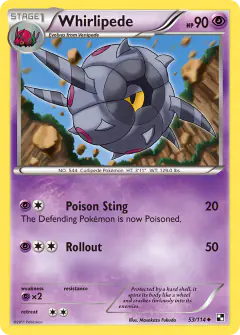 Whirlipede Uncommon card from Black & White Base