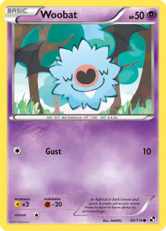 Woobat Common card from Black & White Base
