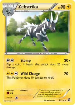 Zebstrika Uncommon card from Black & White Base