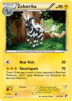 Zebstrika Rare card from Black & White Base