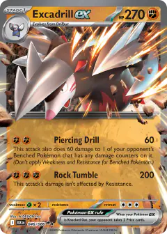 Excadrill ex Double Rare card from Black Bolt