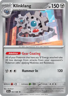Klinklang Rare card from Black Bolt