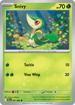 Snivy Common card from Black Bolt