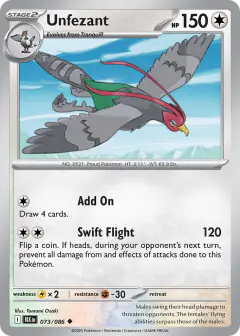 Unfezant Uncommon card from Black Bolt