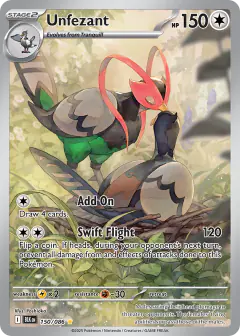 Unfezant Illustration Rare card from Black Bolt
