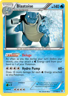 Blastoise Rare Holo card from Boundaries Crossed