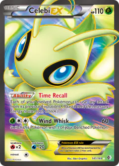 Celebi-EX Rare Ultra card from Boundaries Crossed