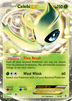 Celebi-EX Rare Holo EX card from Boundaries Crossed