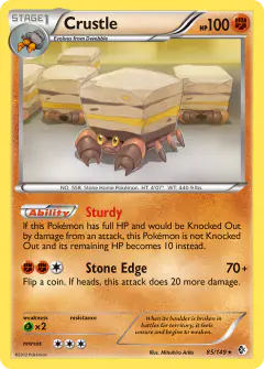Crustle Rare Holo card from Boundaries Crossed