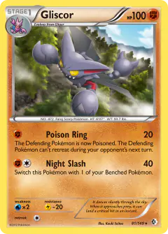 Gliscor Rare Holo card from Boundaries Crossed