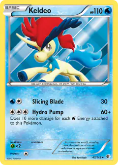 Keldeo Rare Holo card from Boundaries Crossed