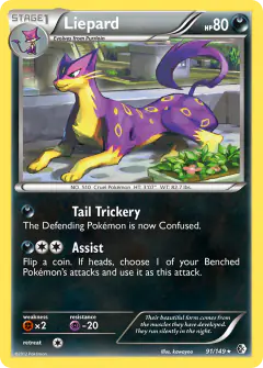 Liepard Rare Holo card from Boundaries Crossed