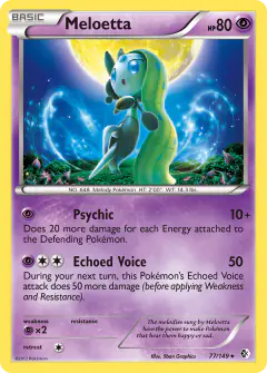 Meloetta Rare Holo card from Boundaries Crossed
