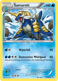 Samurott Rare Holo card from Boundaries Crossed
