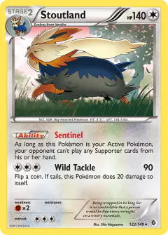 Stoutland Rare Holo card from Boundaries Crossed