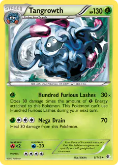 Tangrowth Rare Holo card from Boundaries Crossed