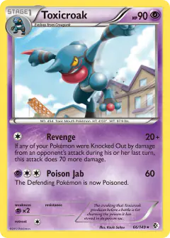 Toxicroak Rare card from Boundaries Crossed